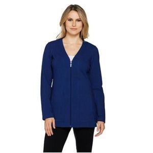 Denim & Co Womens Zip Long Sleeve Jacket Size 1X